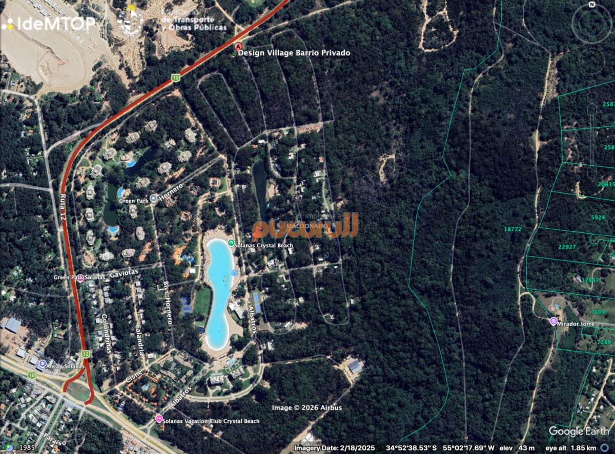 Terreno sobre la laguna en Solanas, Barrio privado Design Village