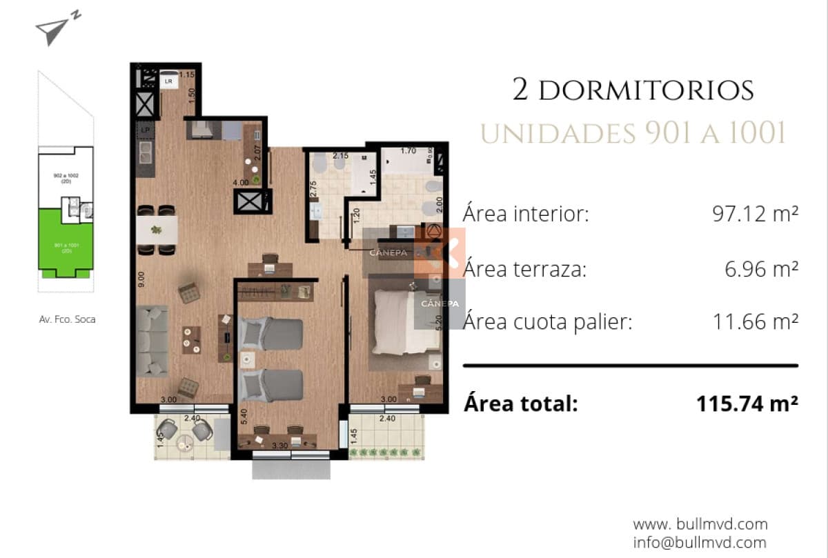 Apartamento a la venta en Pocitos