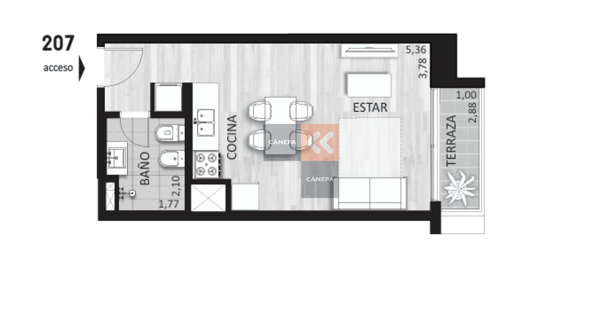 Venta monoambiente en Cordón