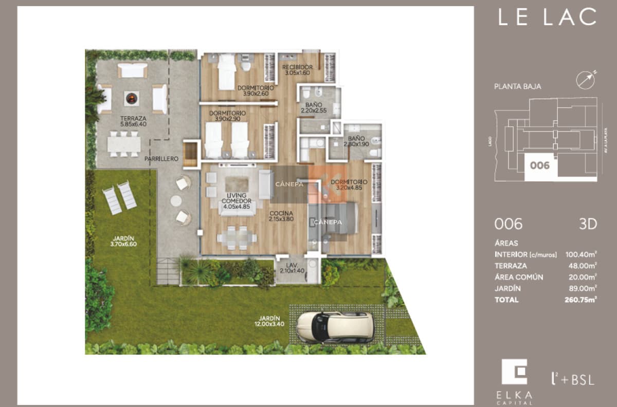 Venta apartamento 3 dormitorios en Parque Miramar