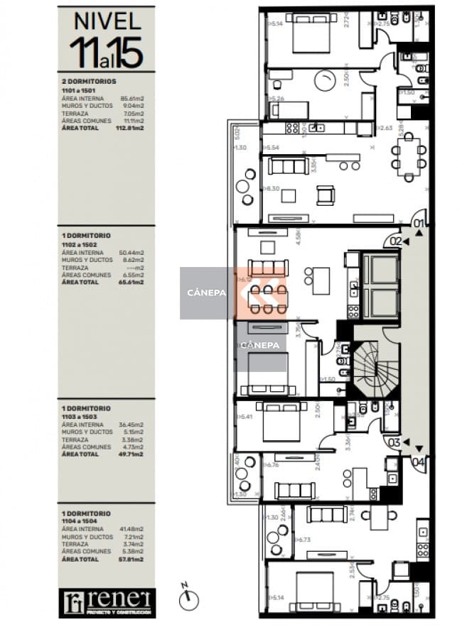 Proyecto de edificio en Pocitos