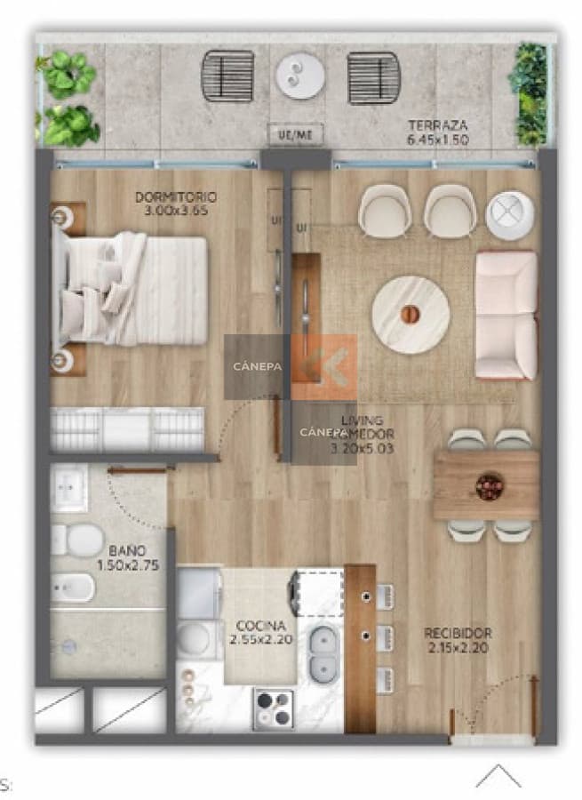 Venta apartamento de 1 dormitorio en Pocitos