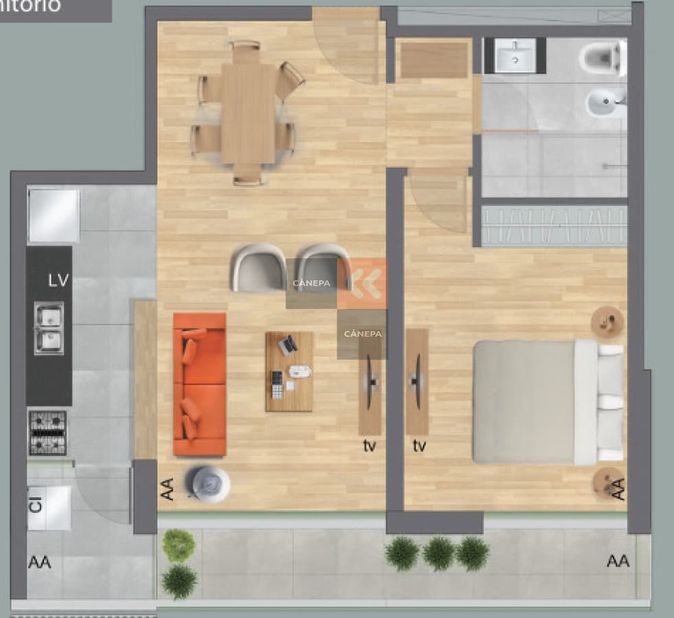 Venta apartamento de 1 dormitorio en Parque Carrasco