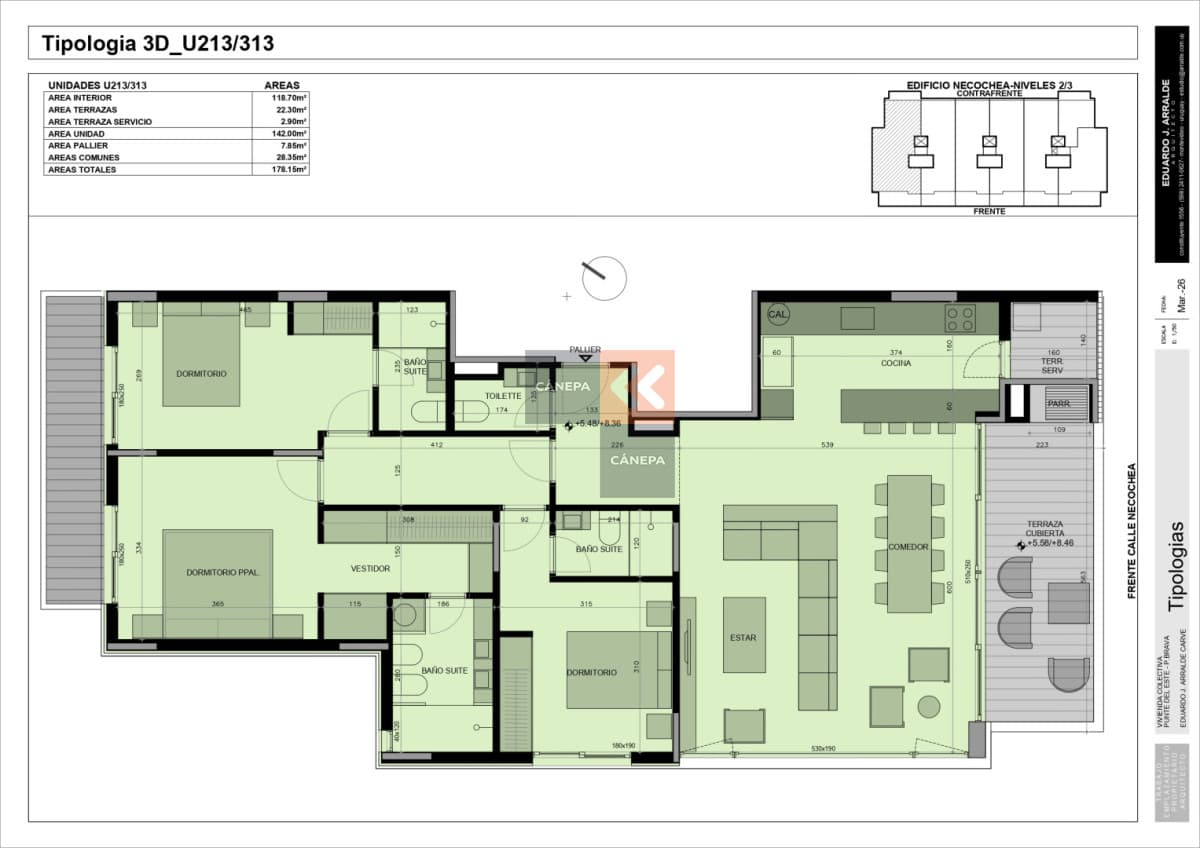 Departamento de 3 dormitorios en venta en San Rafael con parrillero propio