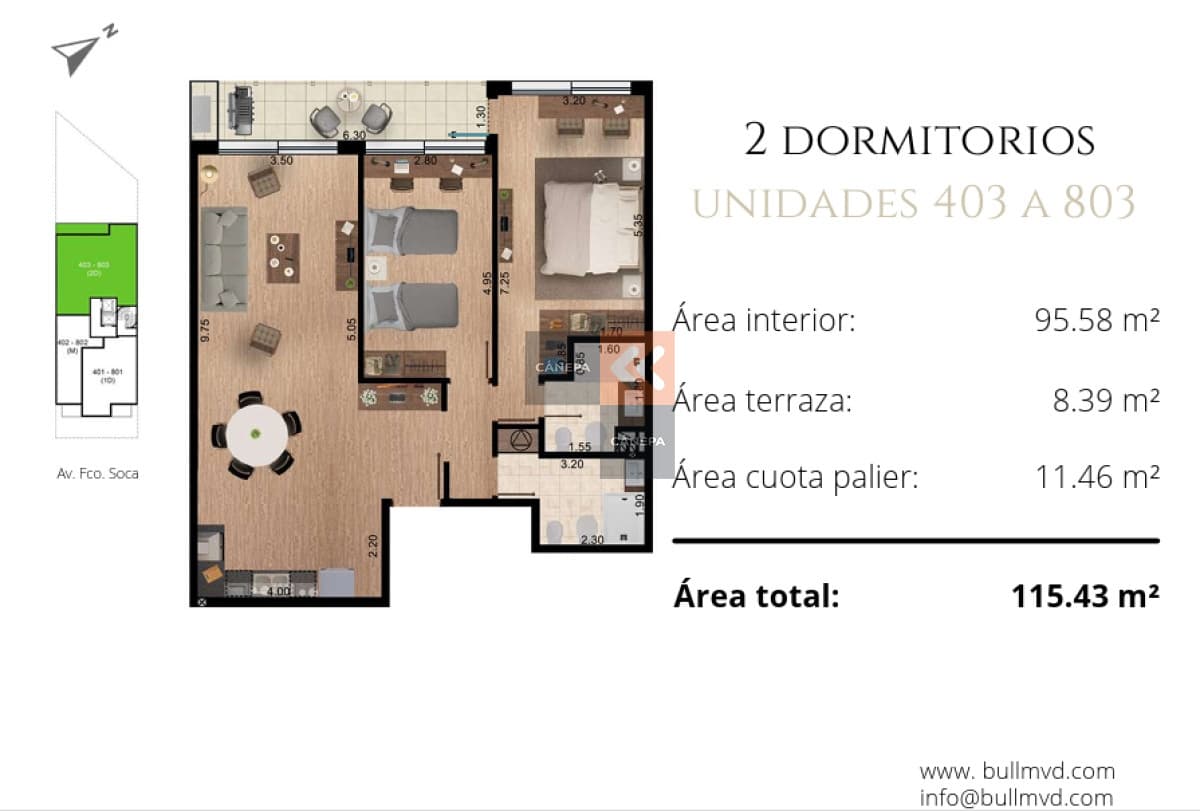 Apartamento a la venta con renta en Pocitos