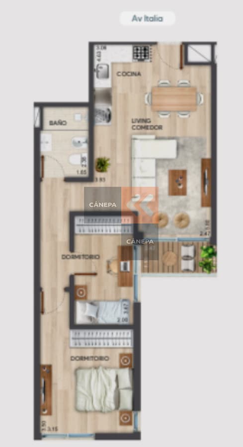 Venta apartamento 2 dormitorios en Parque Batlle