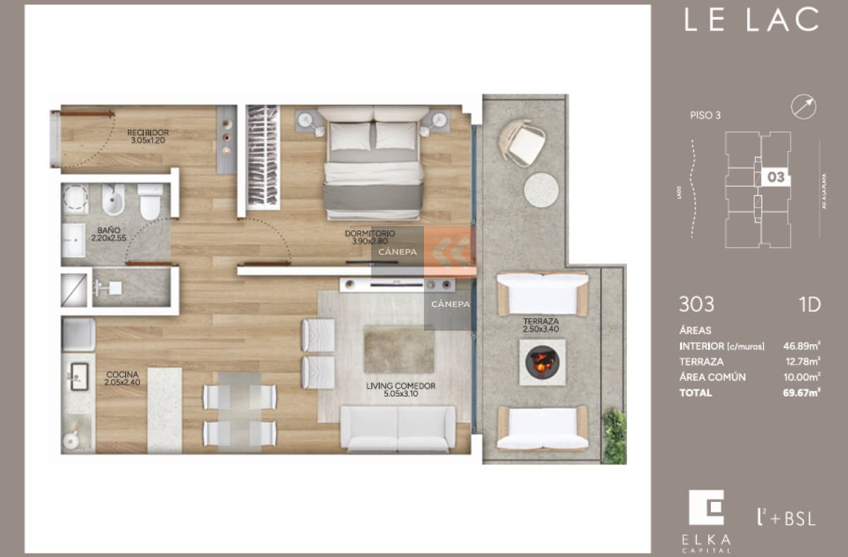 Venta apartamento 1 dormitorio en Parque Miramar