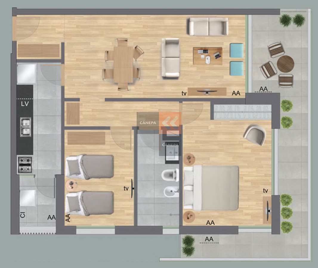 Venta apartamento 2 dormitorios en Parque Carrasco