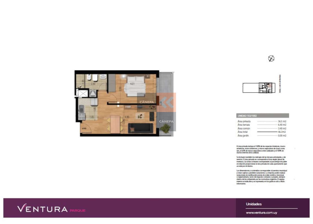 Venta apartamento 1 dormitorio en La Blanqueada