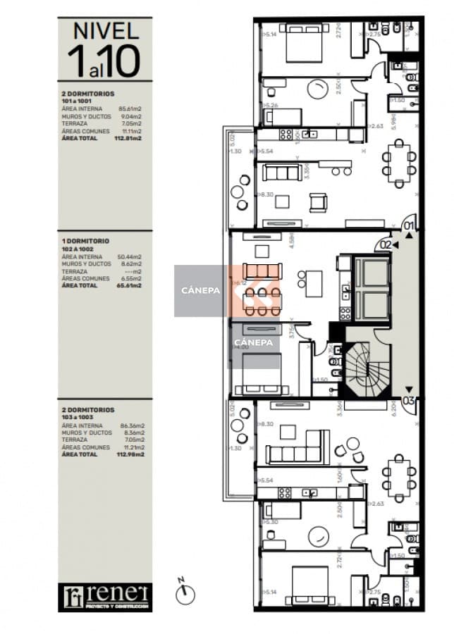 Proyecto de edificio en Pocitos