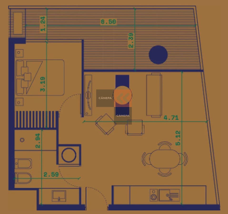 Venta apartamento de 1 dormitorio en el Centro de Montevideo