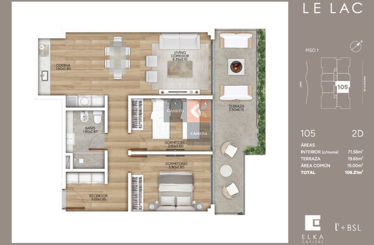 Venta apartamento 2 dormitorios en Parque Miramar