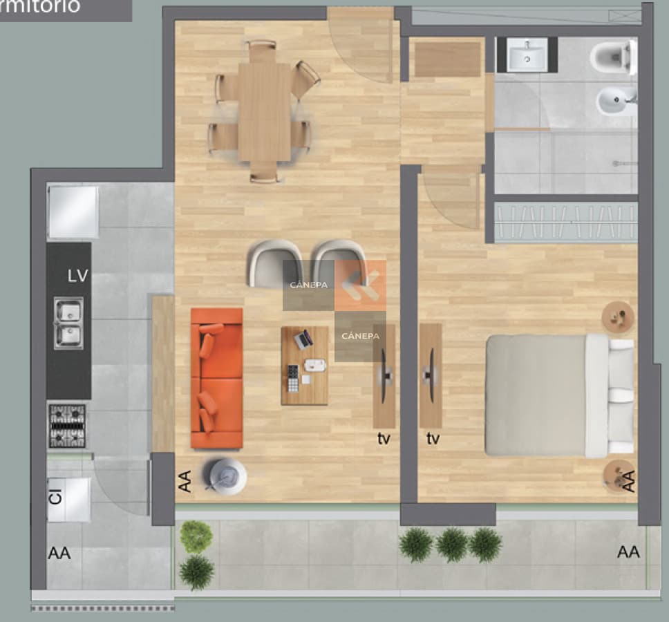 Venta apartamento 1 dormitorio en Parque Carrasco