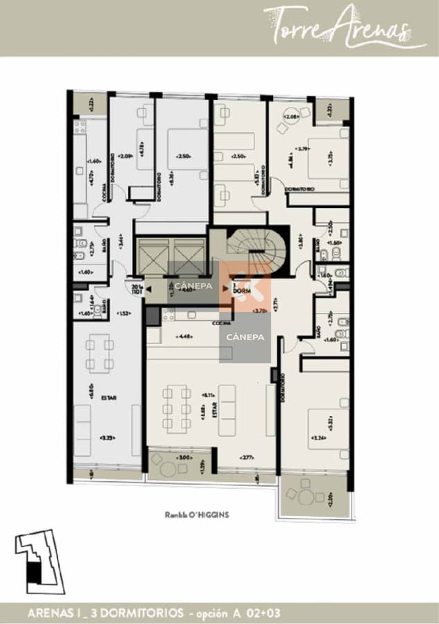 Apartamento de 2 dormitorios en Malvin. Edificio Torre Arenas