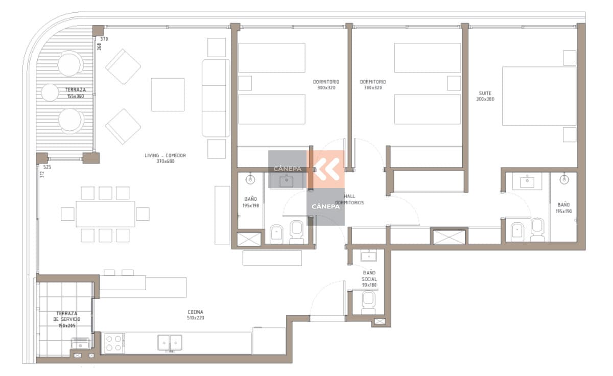 Venta apartamento 3 dormitorios en Carrasco