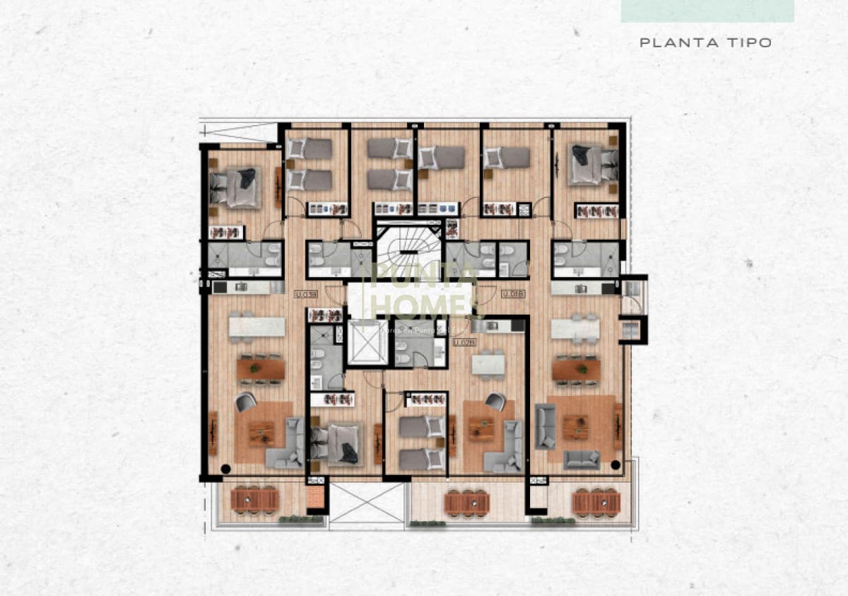 Punta Homes Inmobiliaria Apartamento ID.3975 - Noreste Residences 2 Dormitorios apto 103