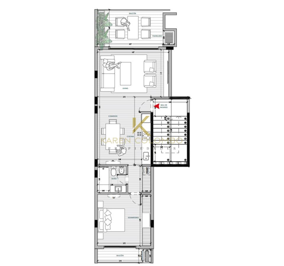 Moderno apartamento en la barra de 2 ambientes
