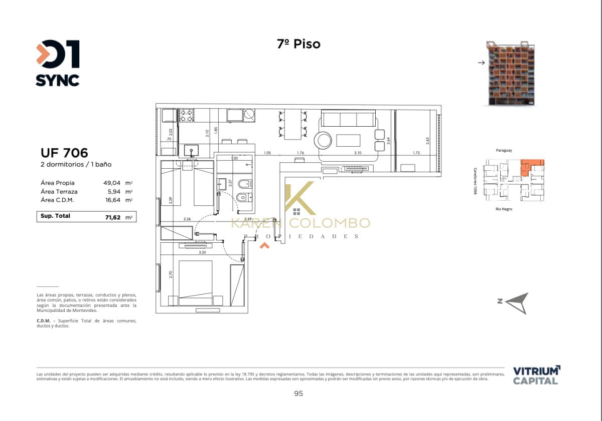 Apartamento 2 dormitorios y cochera a estrenar en Montevideo