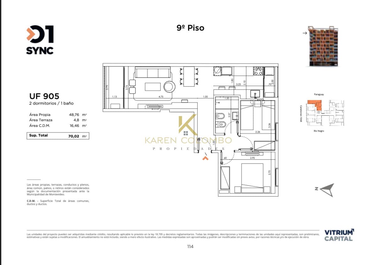 Apartamento a estrenar en centro de Montevideo