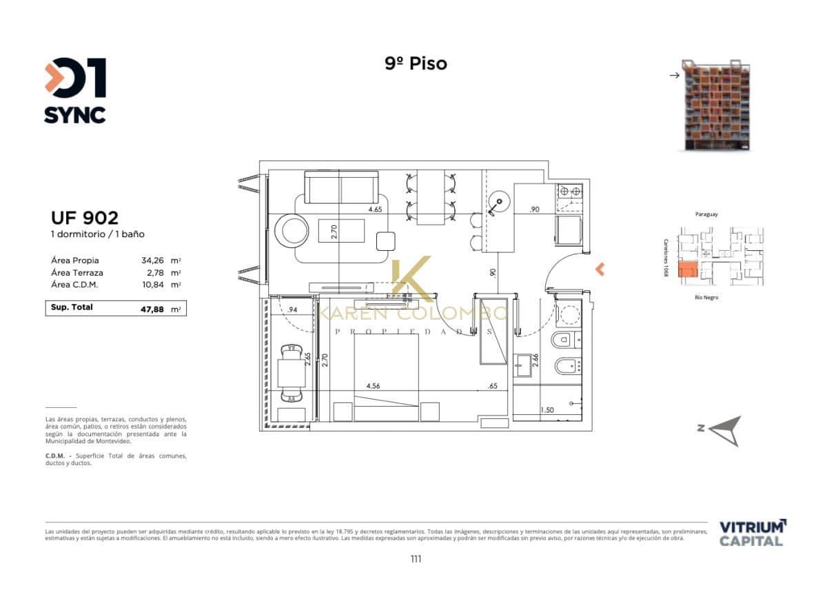 Apartamento 1 dormitorio a estrenar en el Centro de Montevideo