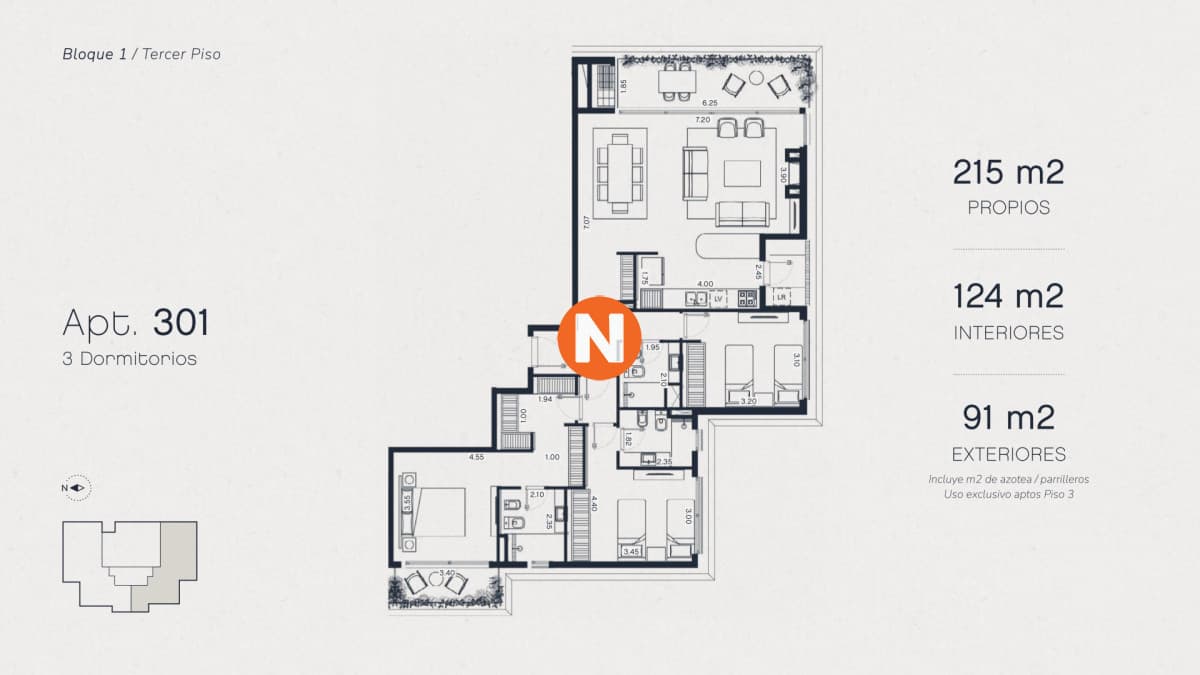 Apartamento en Pozo, 3 dormitorios, Pausa Montoya