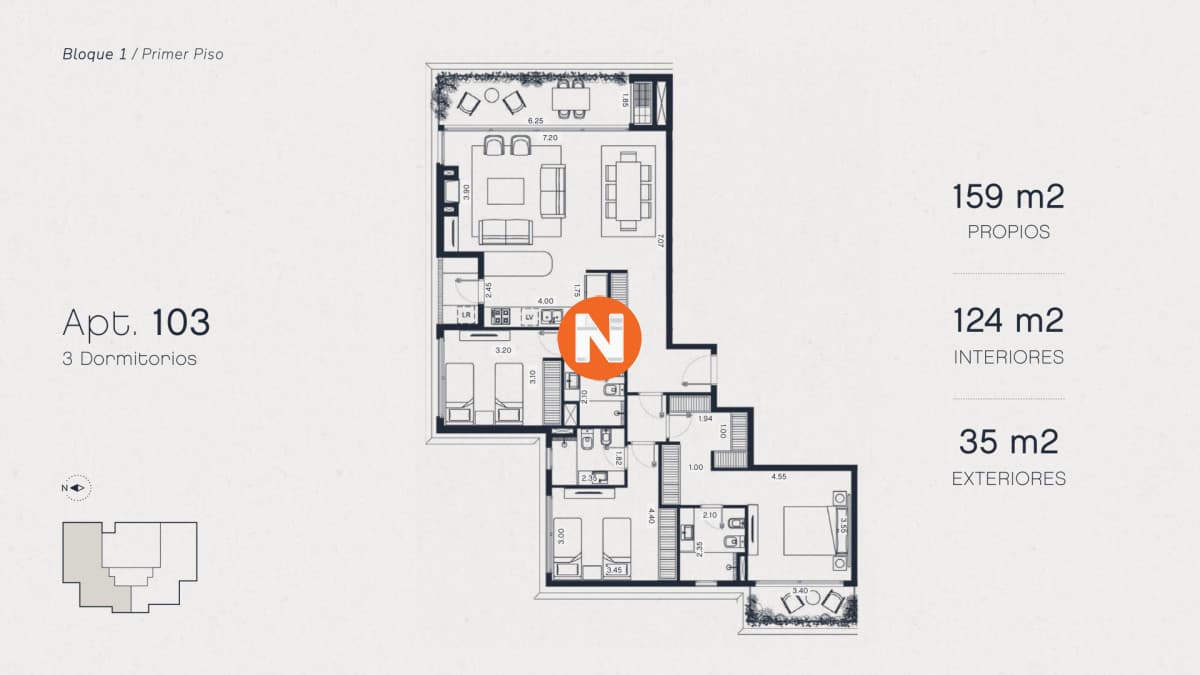 Apartamento en Pozo, 3 dormitorios, Pausa Montoya