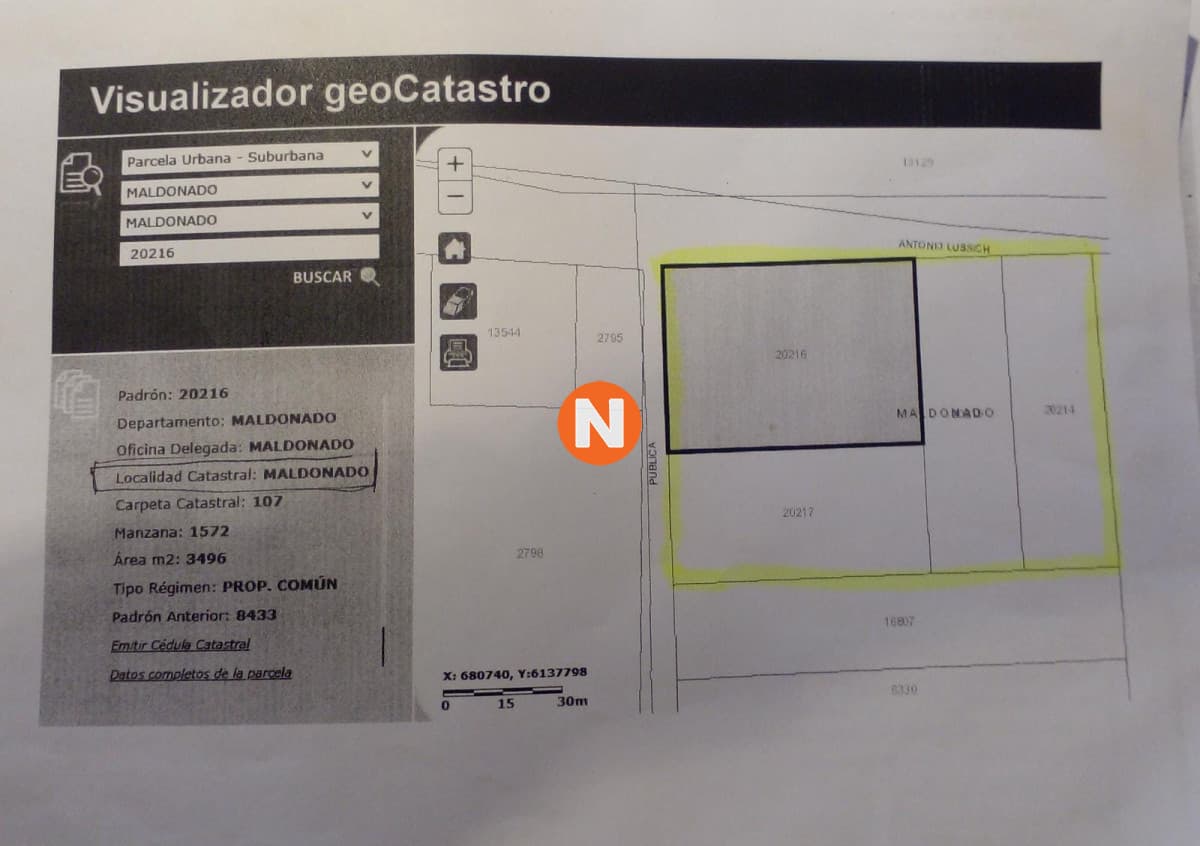 Terreno a la venta en camino Lussich