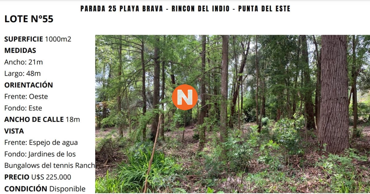 Terreno en Punta del Este, Rincón del Indio