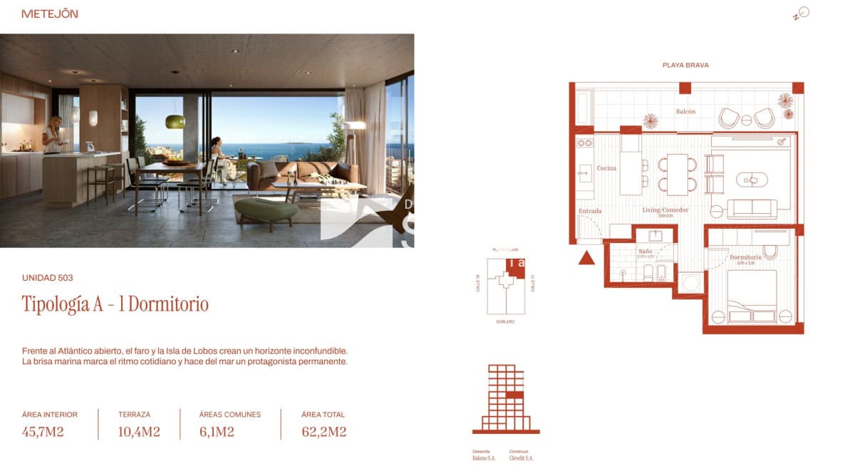 Apto 1 Dormitorio en Península con Vista al Mar