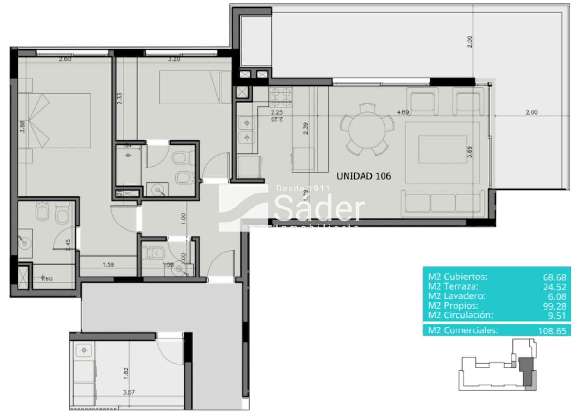 Esquinero con Doble Suite y Terraza