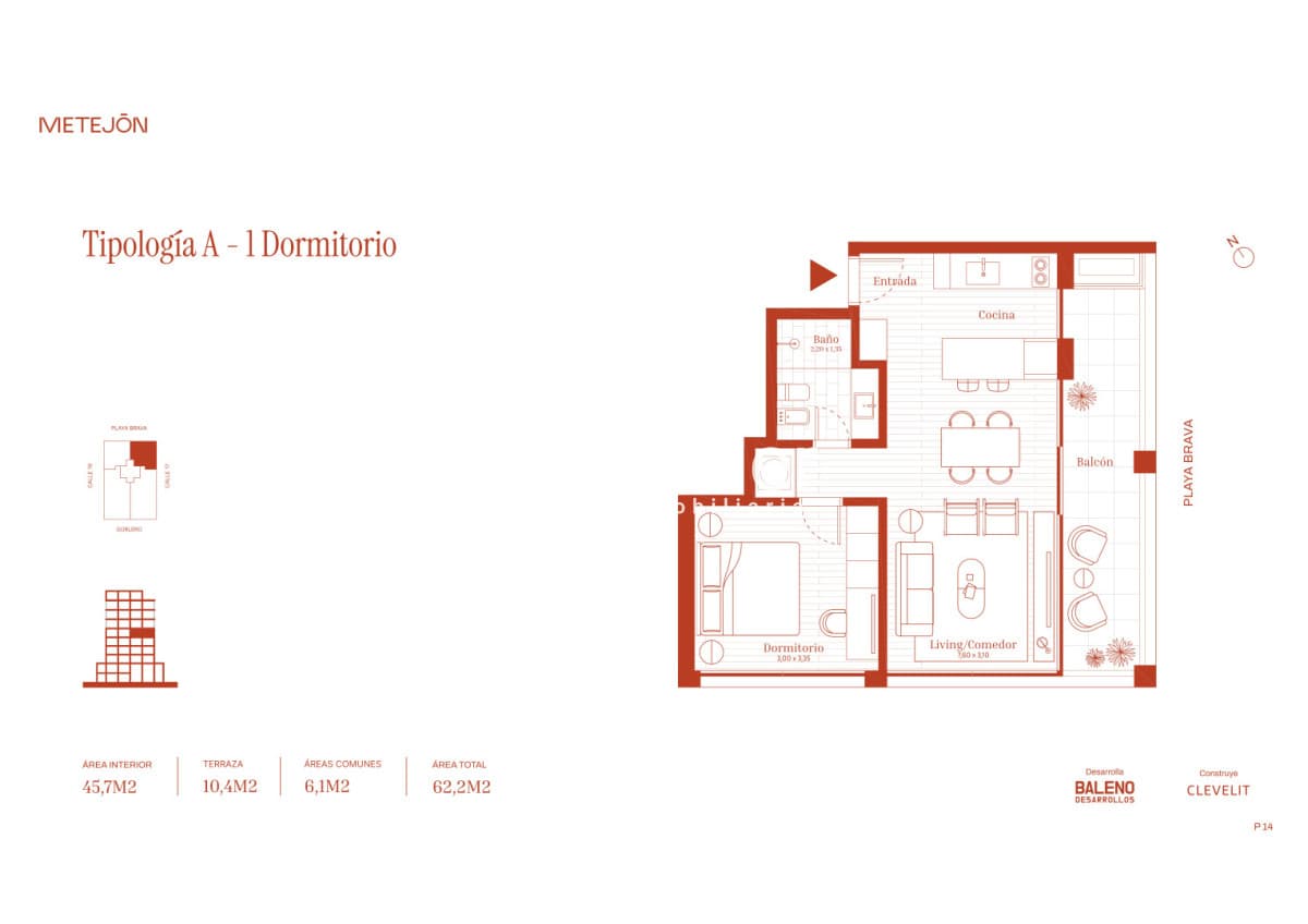 Apto 1 Dormitorio en Península con Vista al Mar