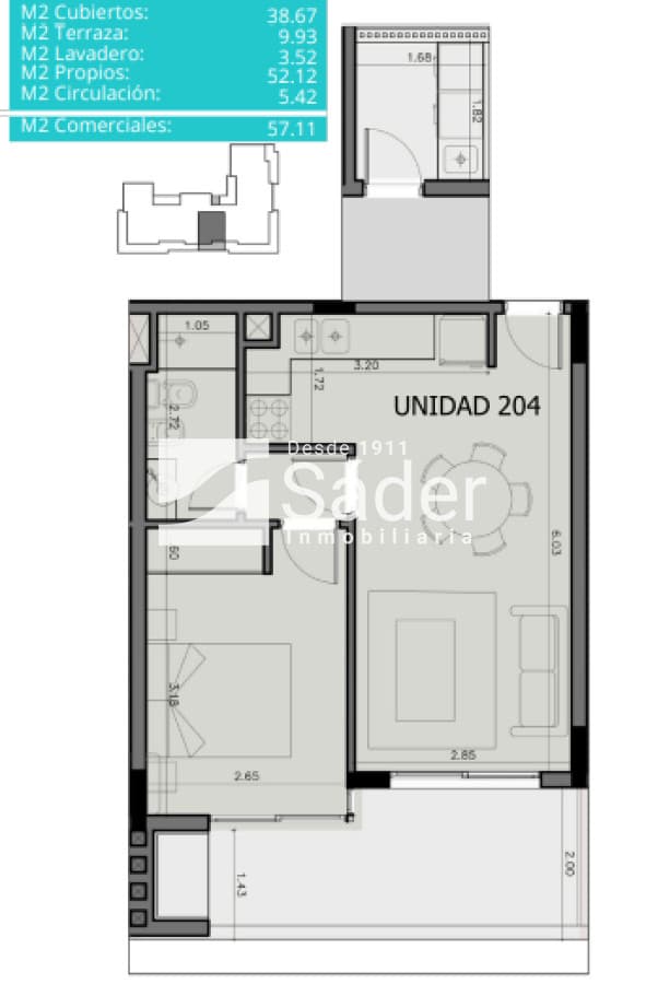 Apto de 1 Dormitorio con Parrillero a Pasos de Playa Brava