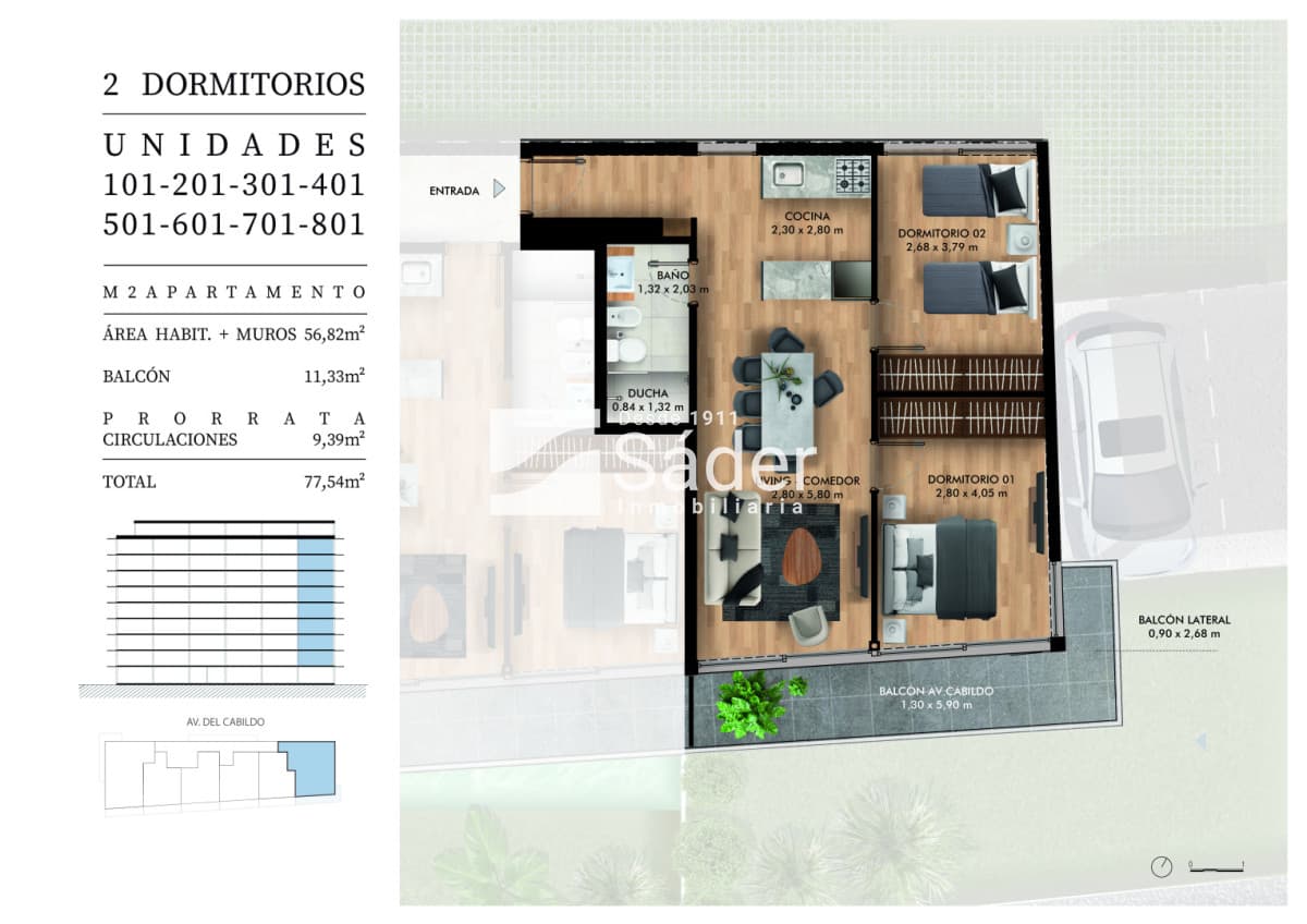 Aptos de 2 Dorm en Pozo. Pda 21 de Playa Mansa a pasos de la terminal.  Vivienda promovida