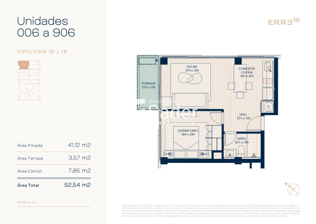 Aptos de 1 Dormitorio En Venta Sobre Av. Roosevelt, Erre 16