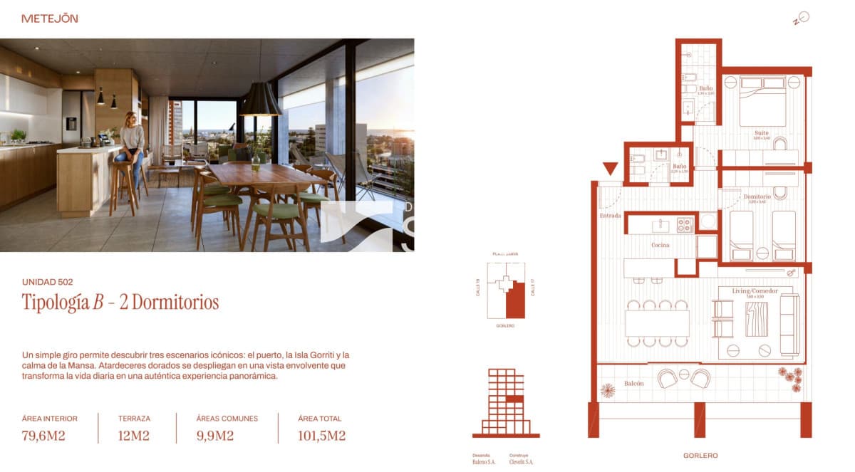 Apto 2 Dormitorios con Suite en Península