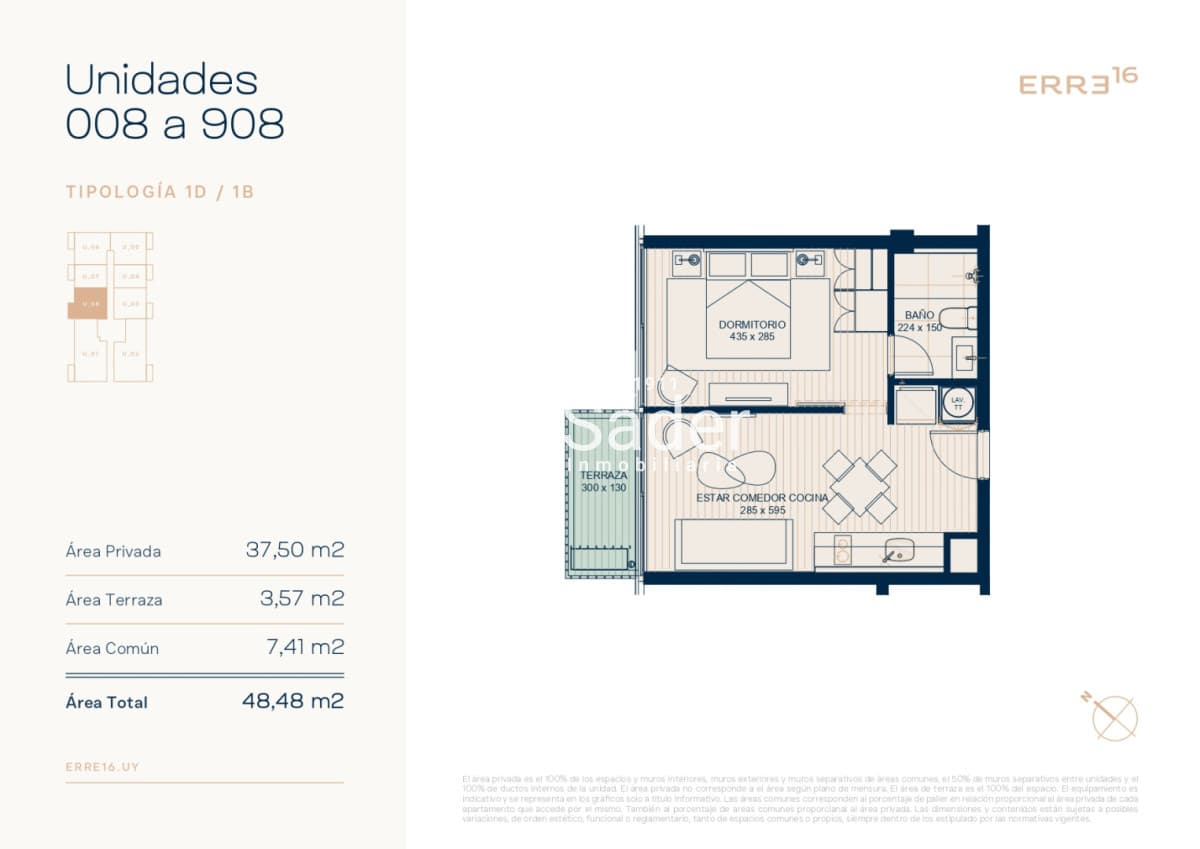 Aptos de 1 Dormitorio En Venta Sobre Av. Roosevelt, Erre 16