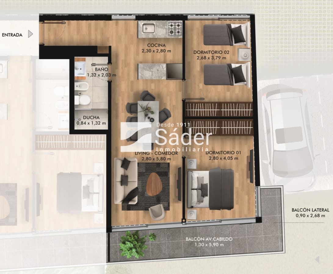 Aptos de 2 Dorm en Pozo. Pda 21 de Playa Mansa a pasos de la terminal.  Vivienda promovida