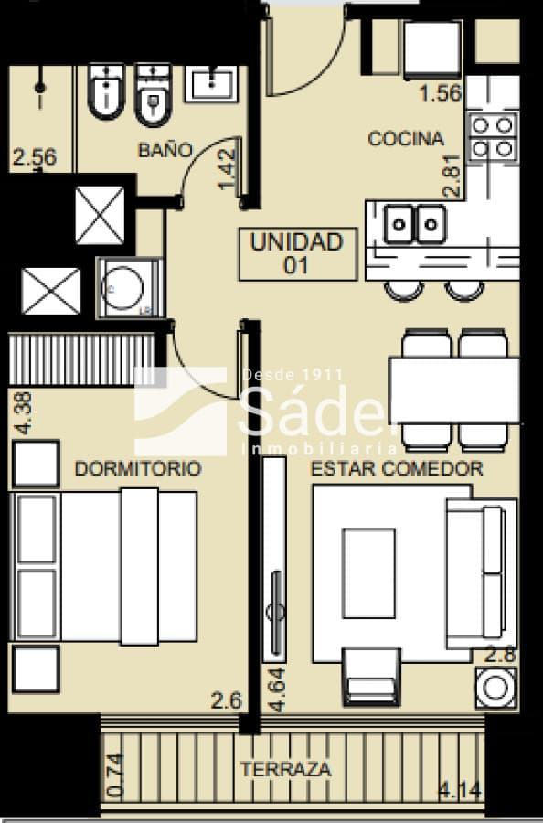 Ideal para vivir Punta: 1 dormitorio y terraza