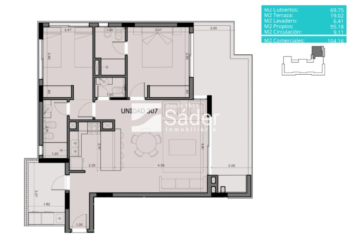 Doble Suite y Terraza con Parrillero a Pasos del Mar