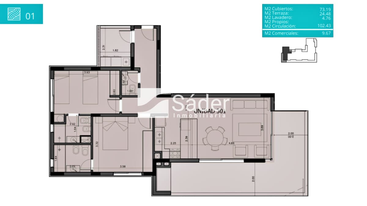 Apartamento exclusivo con doble suite y confort