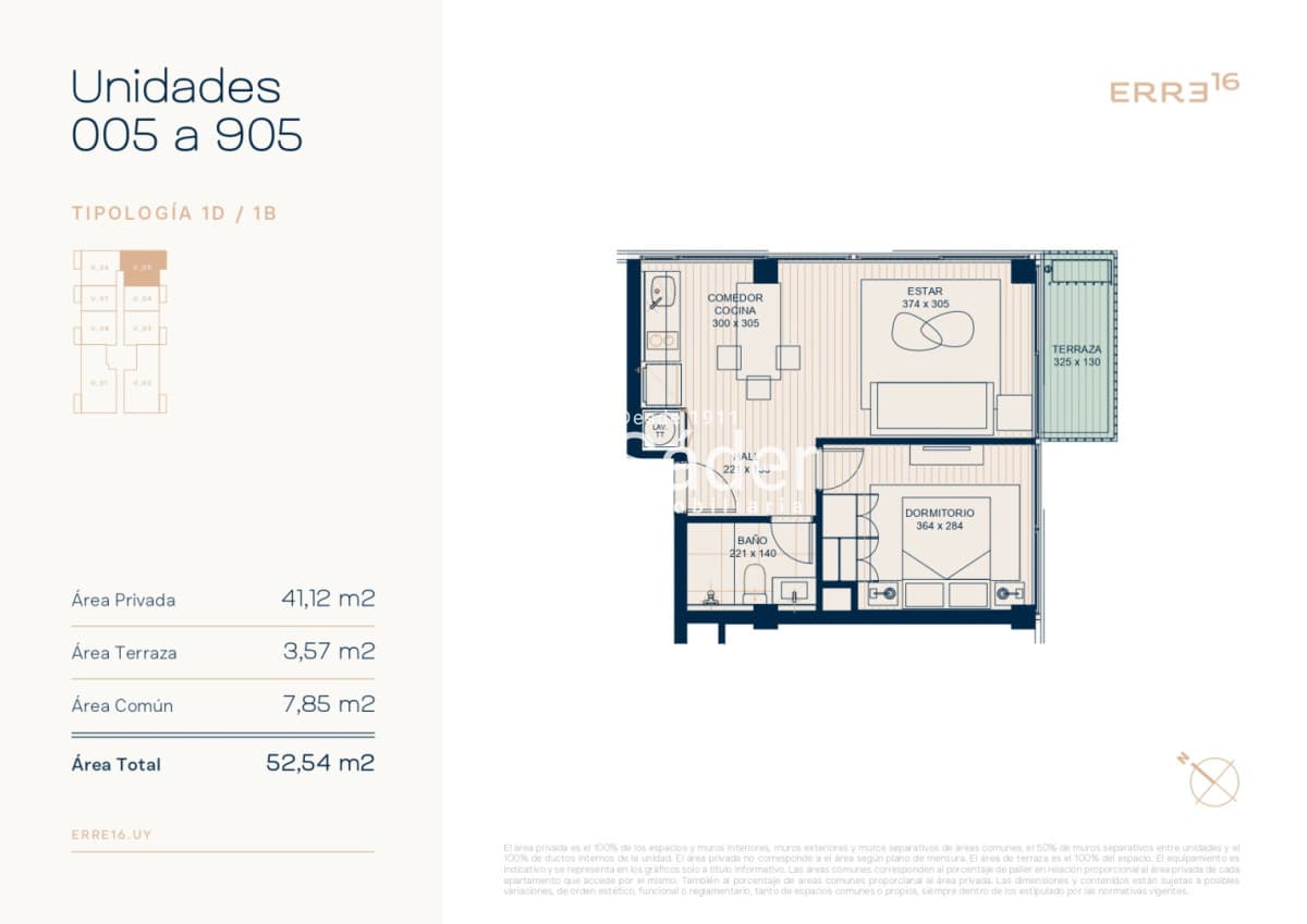 Aptos de 1 Dormitorio En Venta Sobre Av. Roosevelt, Erre 16