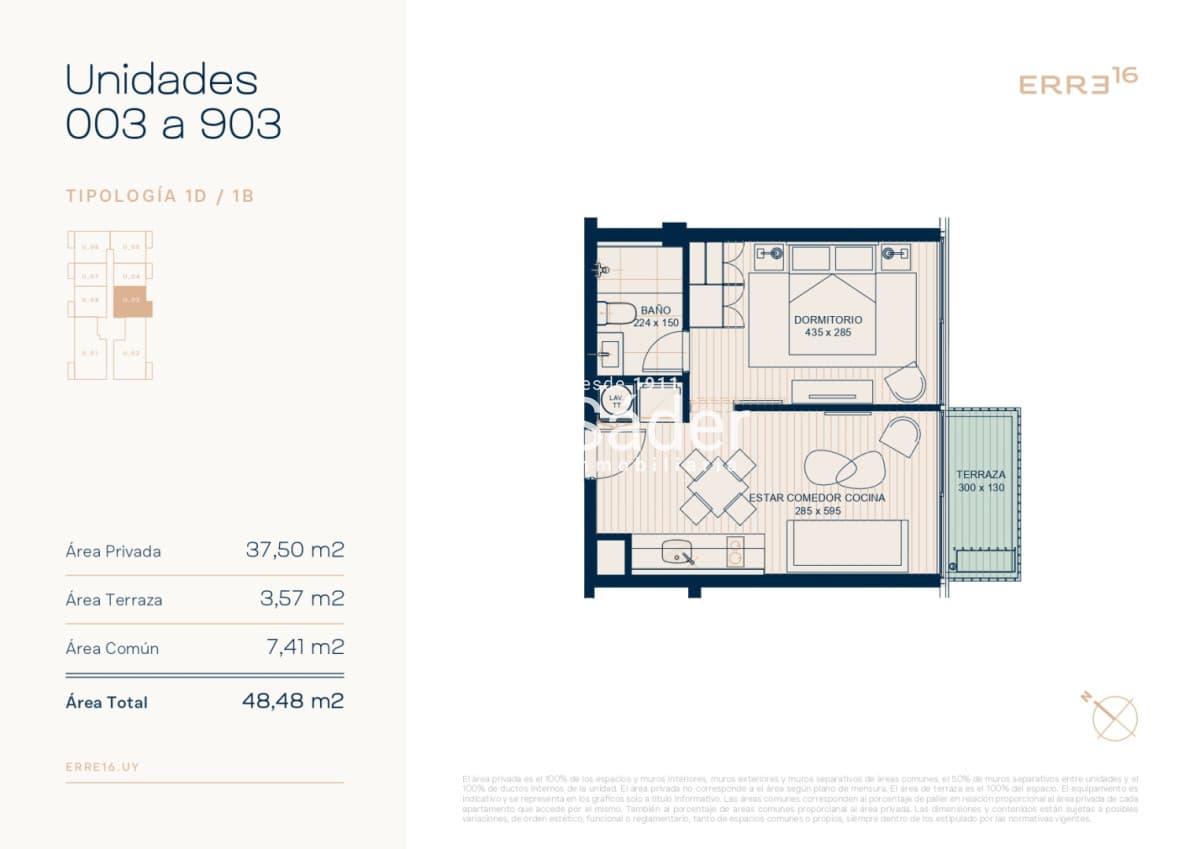 Aptos de 1 Dormitorio En Venta Sobre Av. Roosevelt, Erre 16
