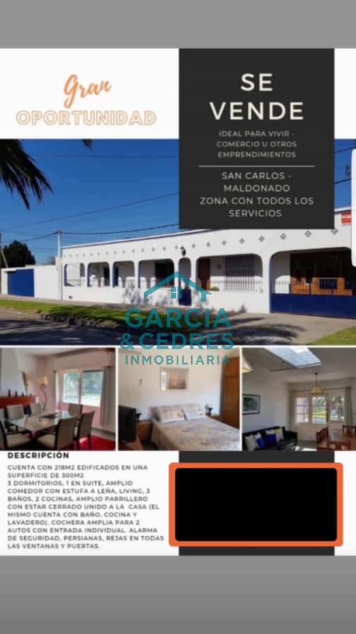 Se vende casa en San Carlos