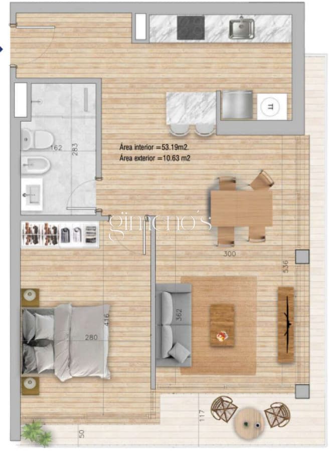 Apto en Roosevelt, 1 dormitorio