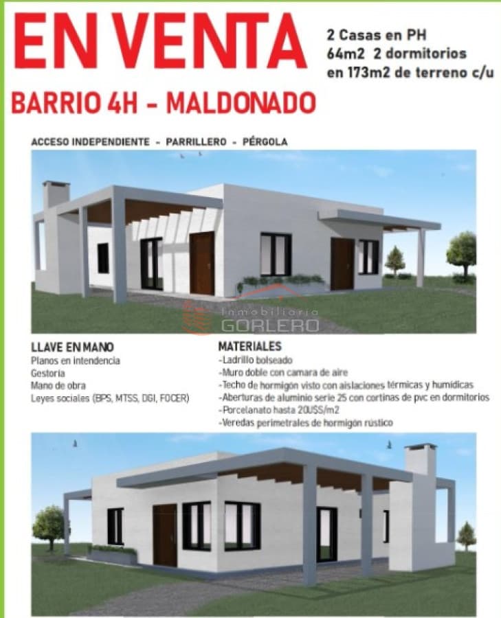 Casa PH en Maldonado, Barrio 4H - Inmobiliaria Gorlero