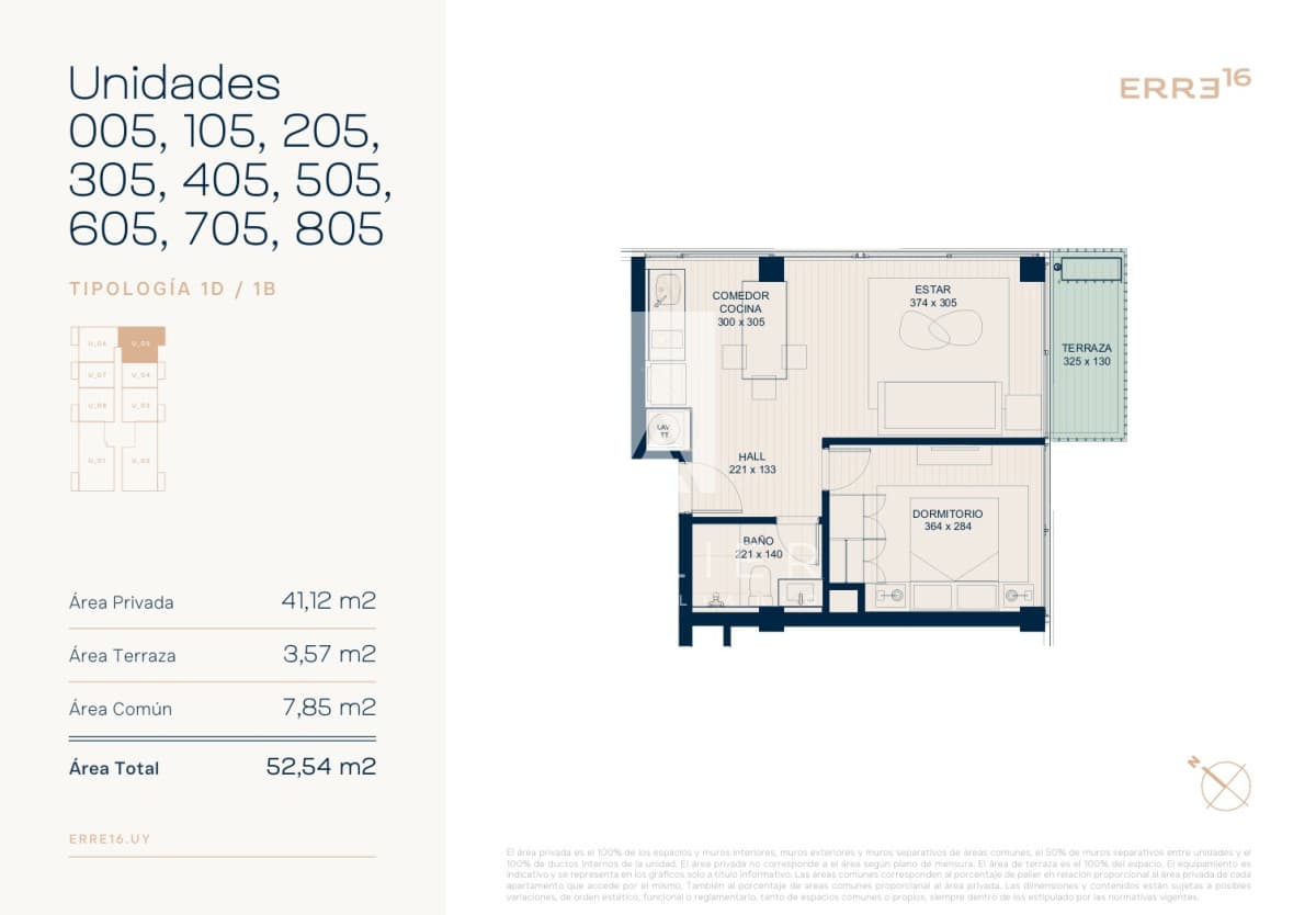 Erre 16 - Venta en pozo, Apartamento 1 dormitorio