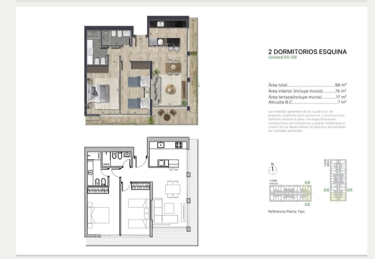 Apartamento 3 ambientes en Punta del Este