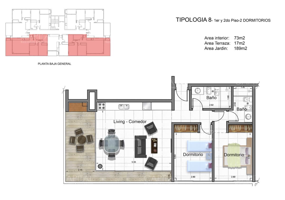 Departamento en Venta de Dos Dormitorios en Playa Brava de Punta del Este