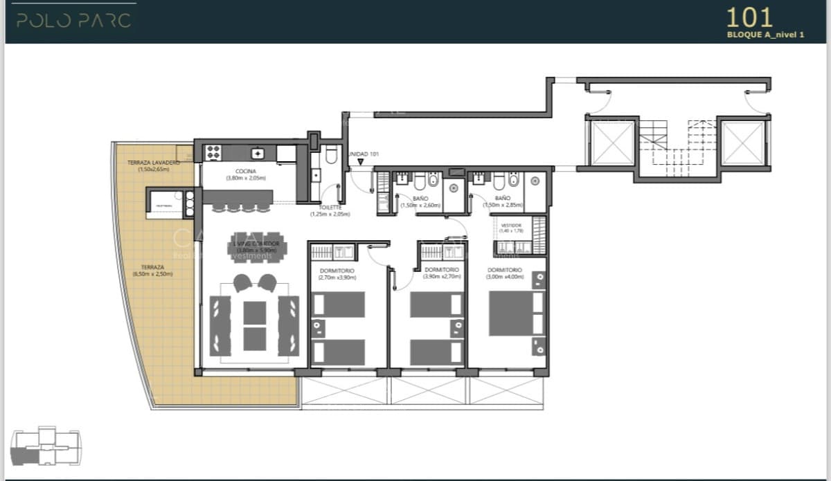 Polo Parc unidad tres dormitorios, Proyecto en desarrollo, Barrio Privado Parques.
