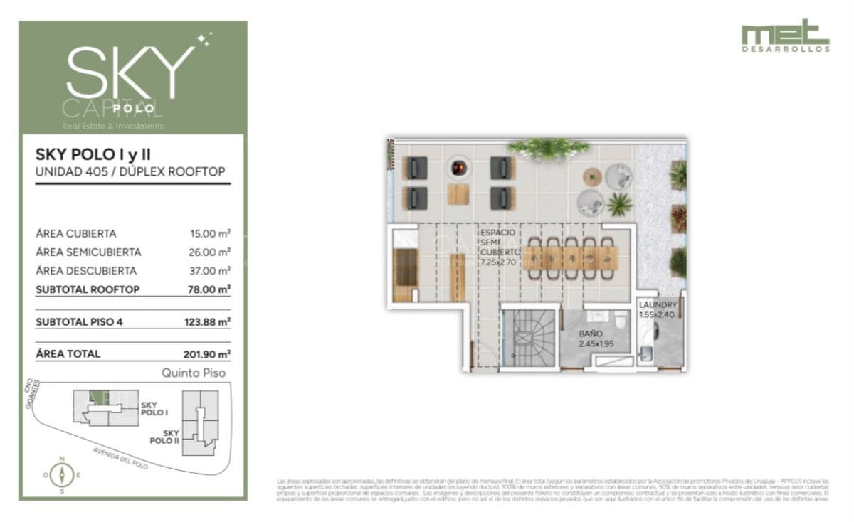 Duplex de dos dormitorios con rooftop en venta zona Carrasco